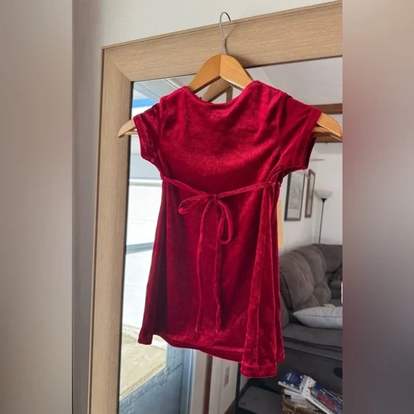 Basic Editions Y2K Red Velvet Valentines Dress 4-5T - Picture 3 of 7
